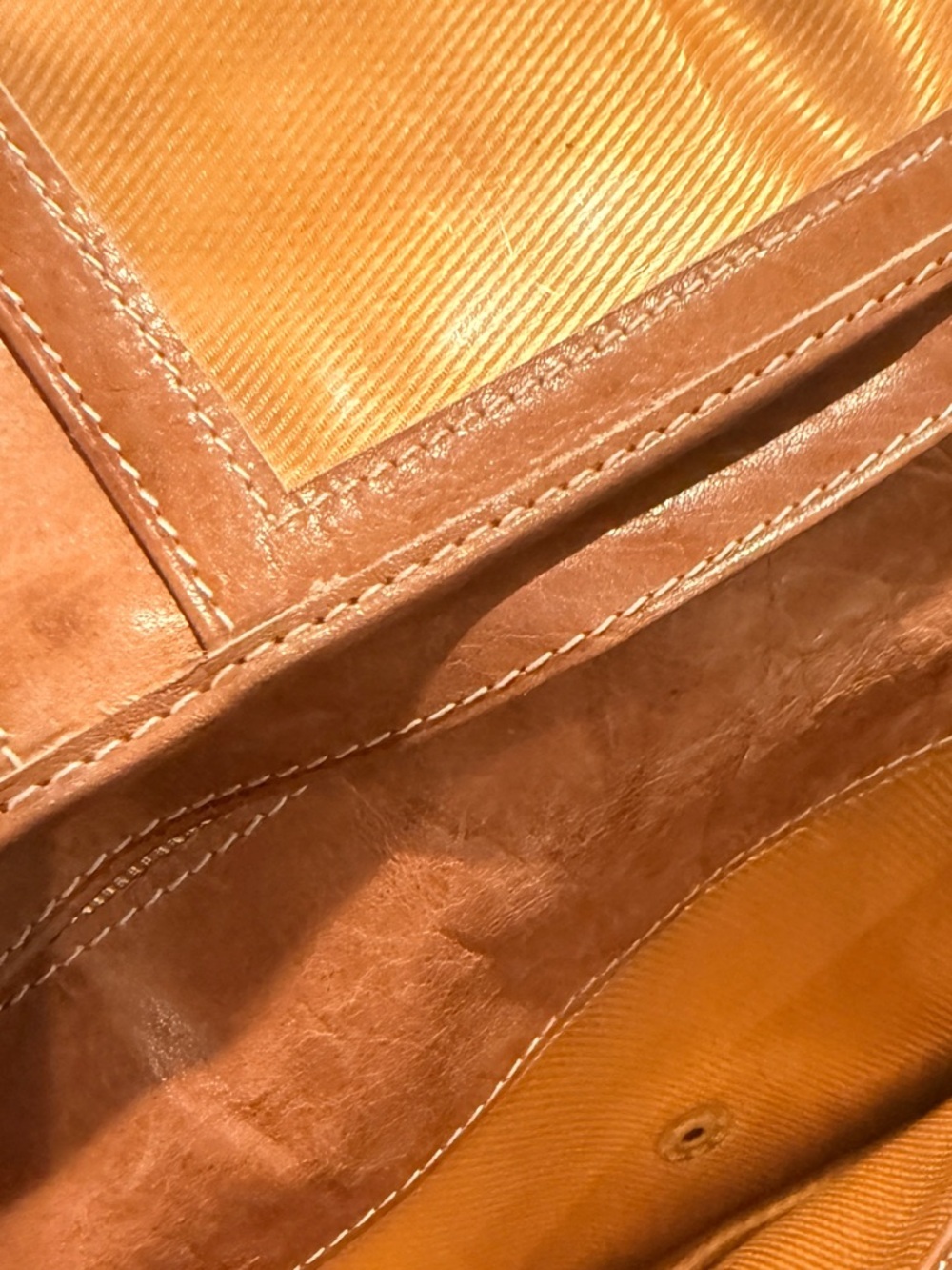 Leather Two-Tone Studded Wallet - Brown/Tan - Picture 7 of 9
